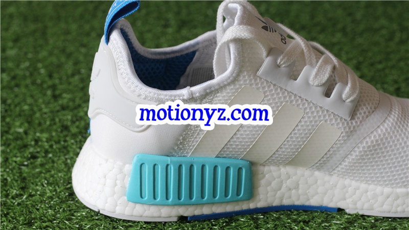 Real Boost Adidas NMD R1 White Blue Glow